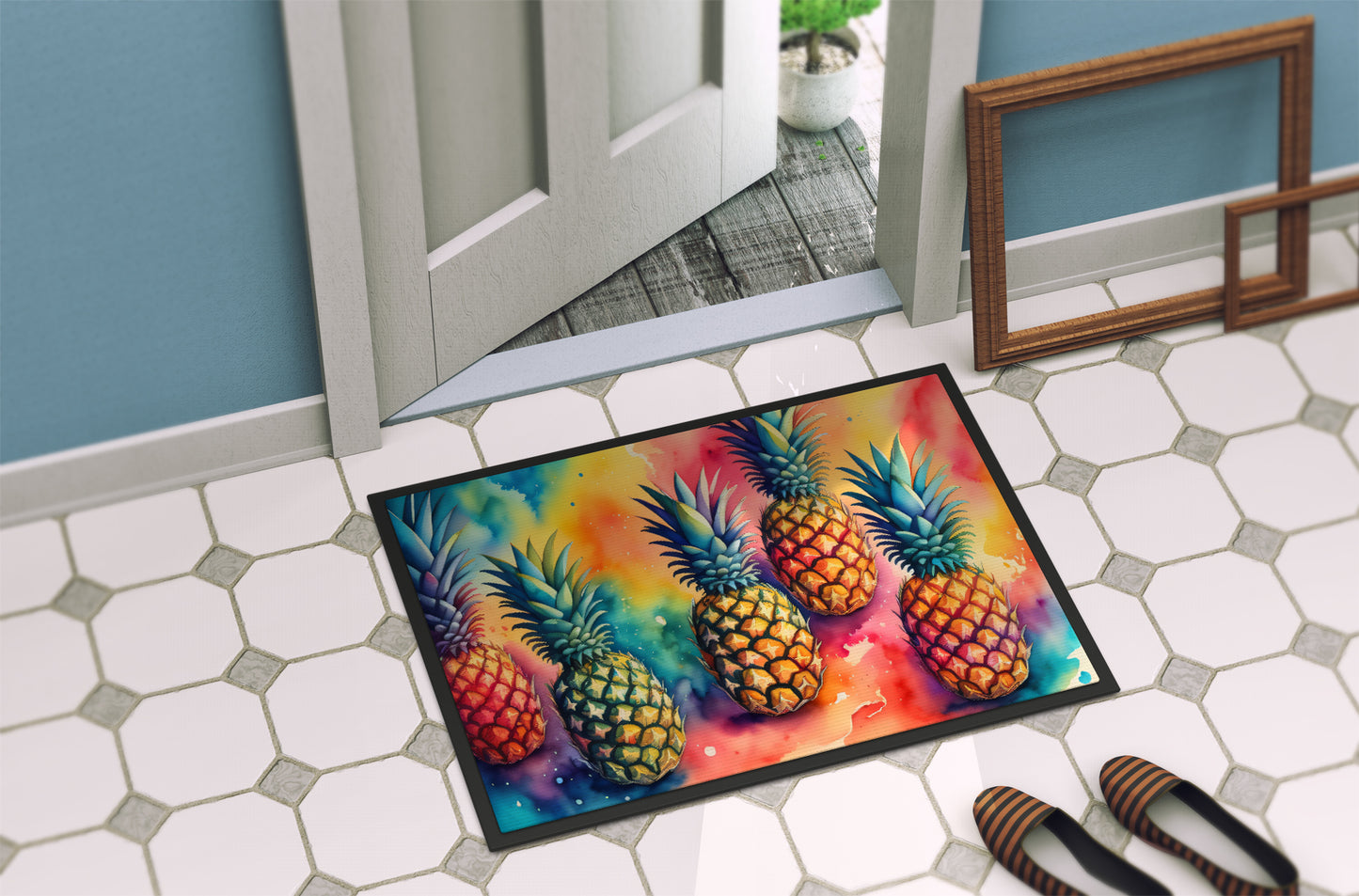 Colorful Pineapples Doormat