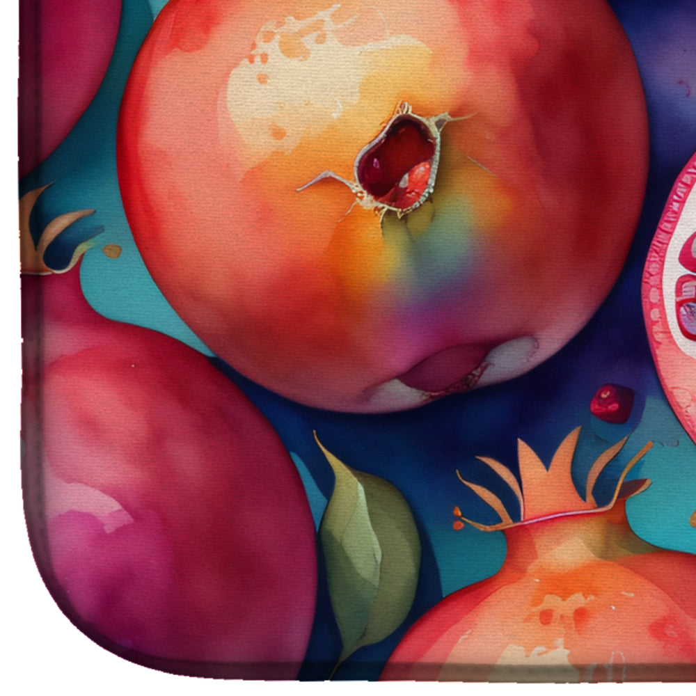 Colorful Pomegranates Dish Drying Mat