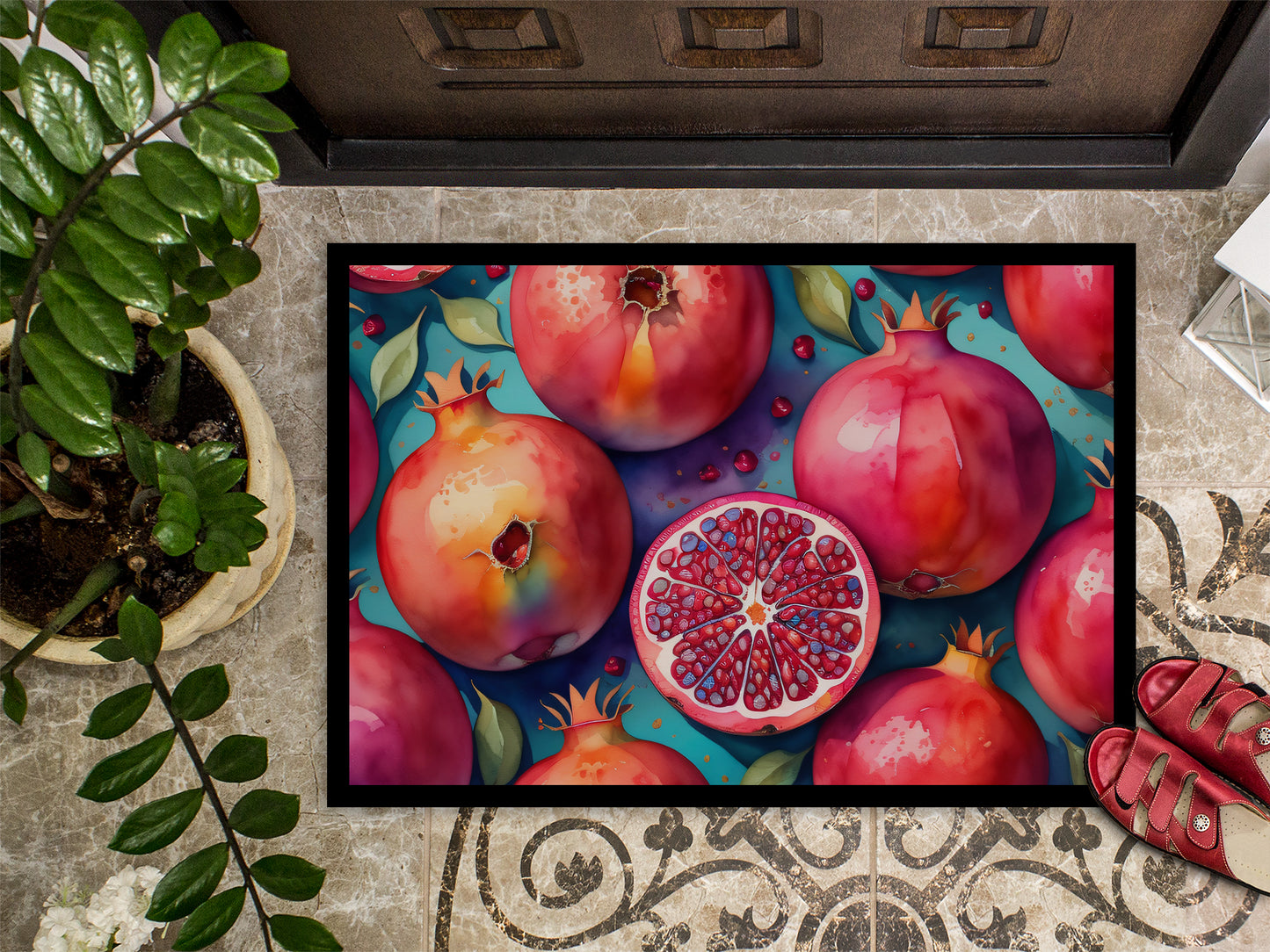 Colorful Pomegranates Doormat