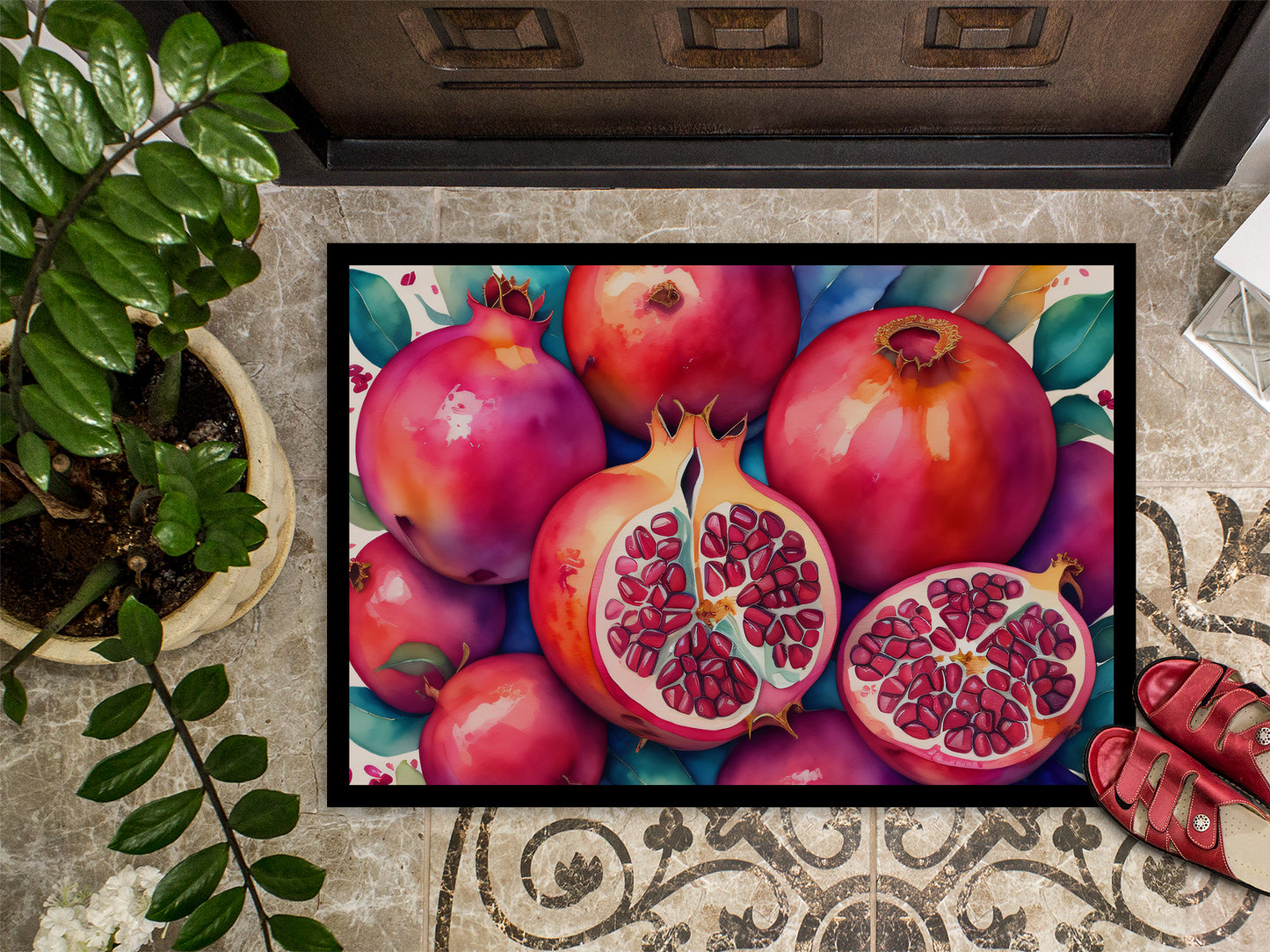 Colorful Pomegranates Doormat