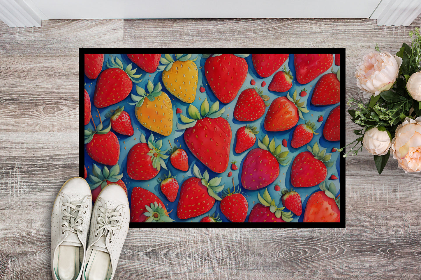 Colorful Strawberries Doormat