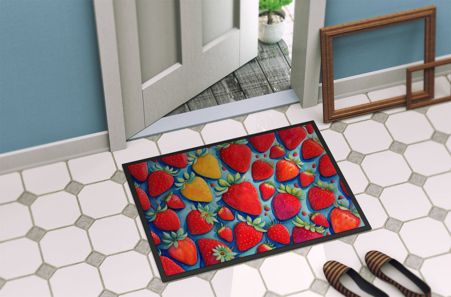 Colorful Strawberries Doormat