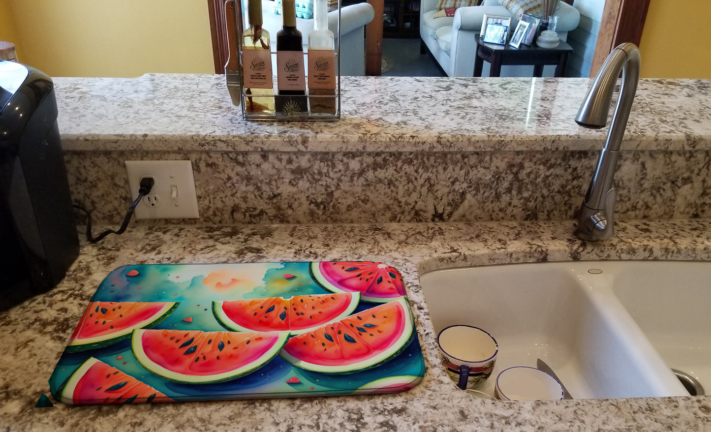 Colorful Watermelons Dish Drying Mat