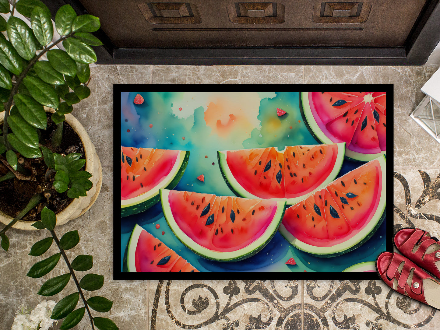 Colorful Watermelons Doormat