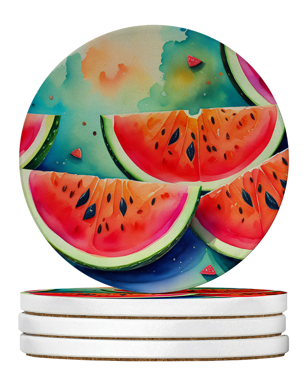 Buy this Colorful Watermelons Large Sandstone Coasters Pack of 4
