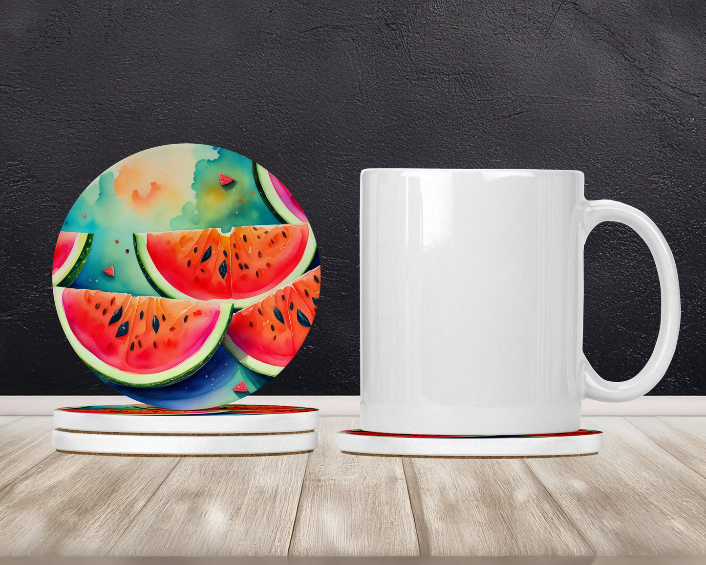 Colorful Watermelons Large Sandstone Coasters Pack of 4