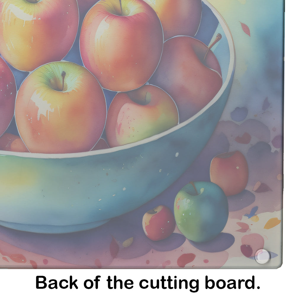 Colorful Apples Glass Cutting Board