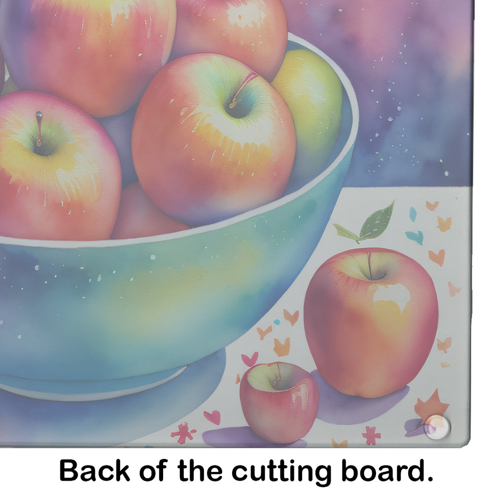 Colorful Apples Glass Cutting Board