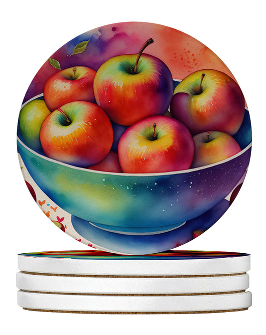 Buy this Colorful Apples Large Sandstone Coasters Pack of 4