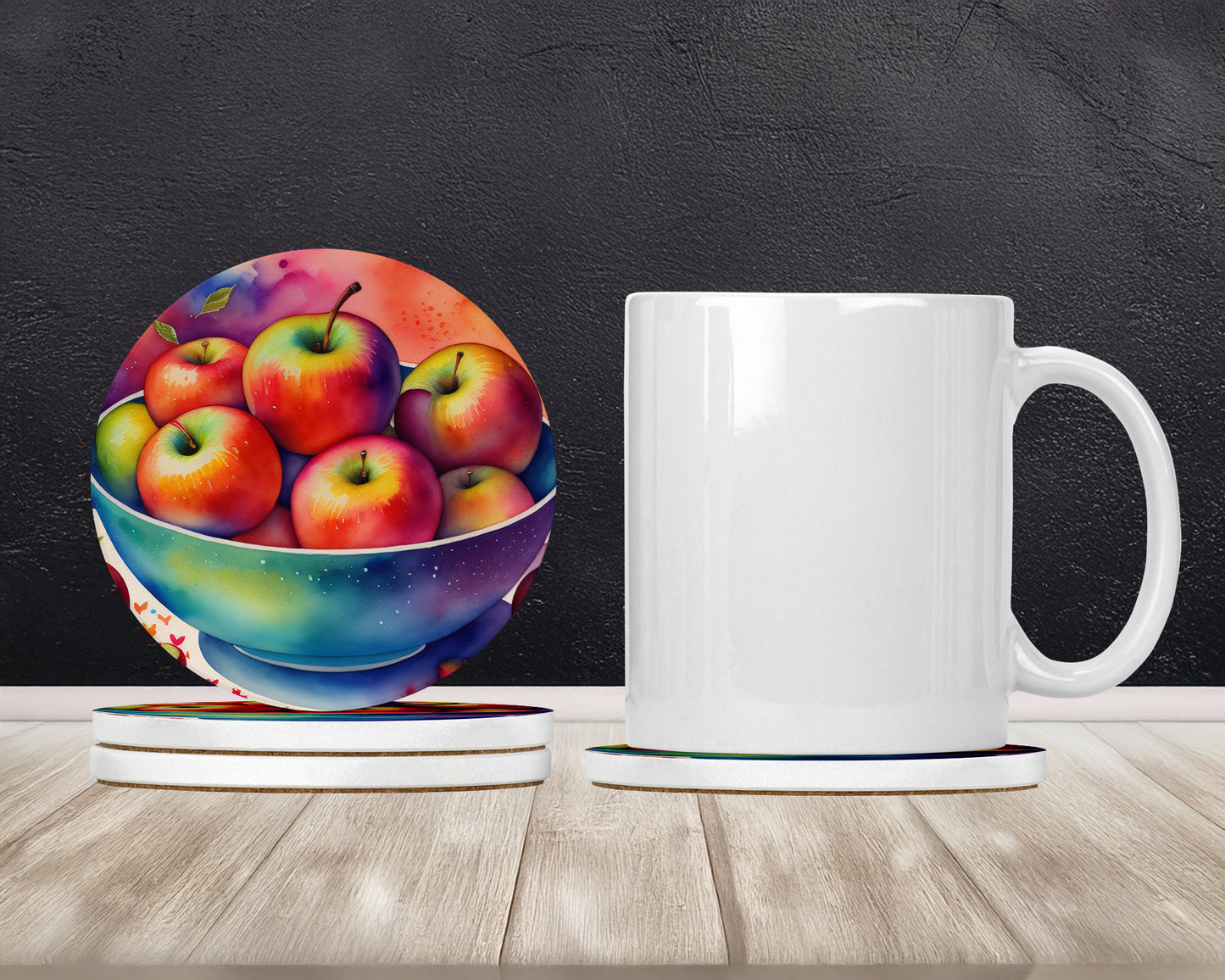Colorful Apples Large Sandstone Coasters Pack of 4