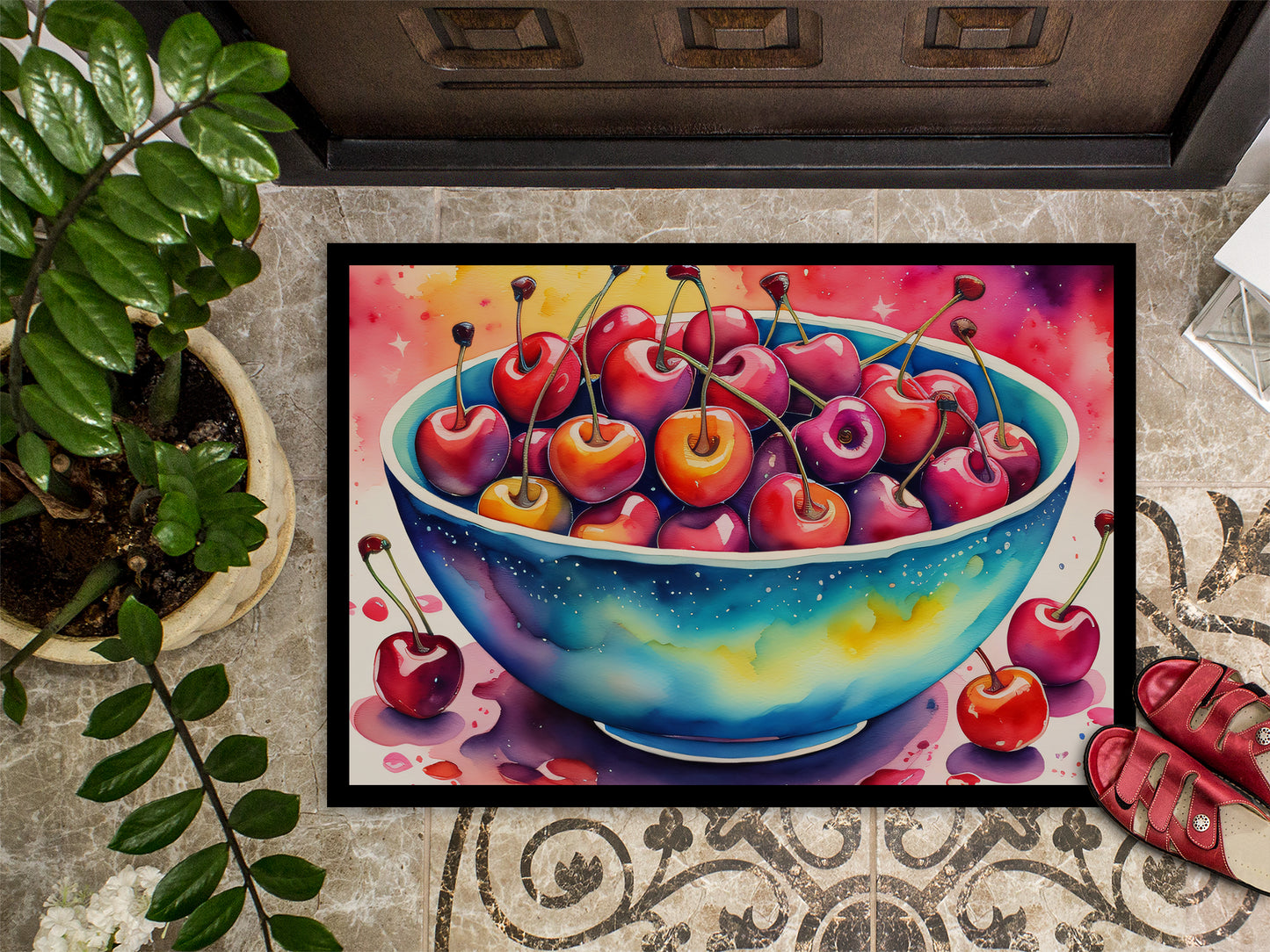 Colorful Cherries Doormat