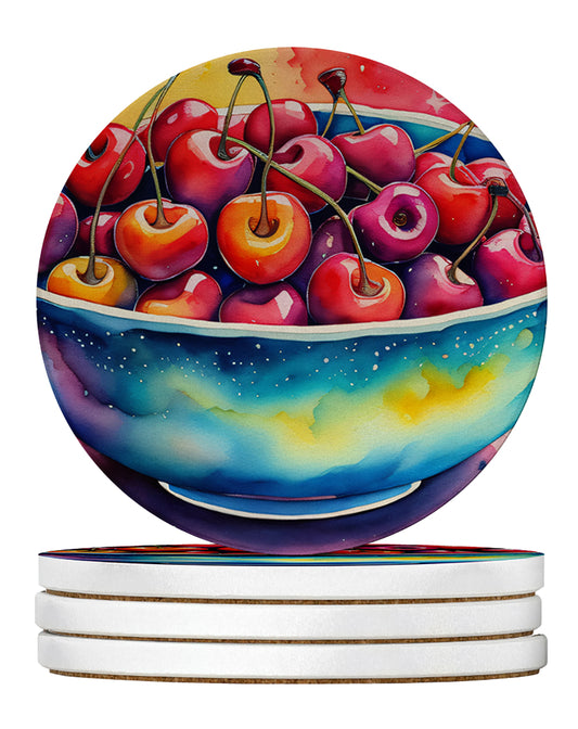 Buy this Colorful Cherries Large Sandstone Coasters Pack of 4