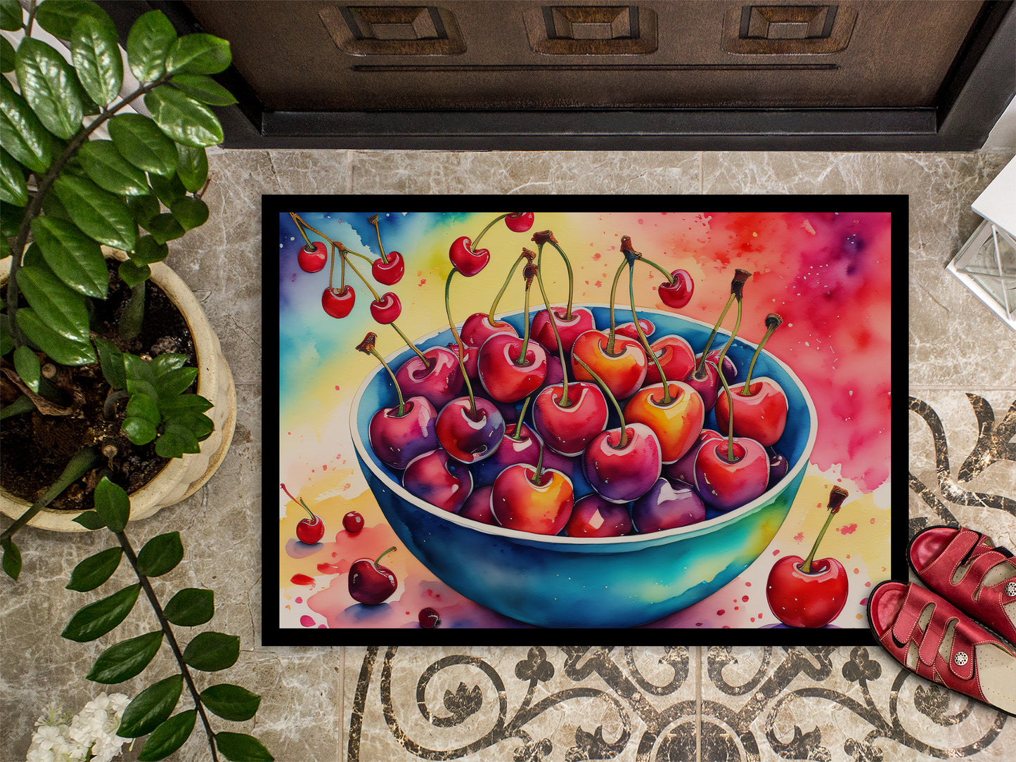 Colorful Cherries Doormat