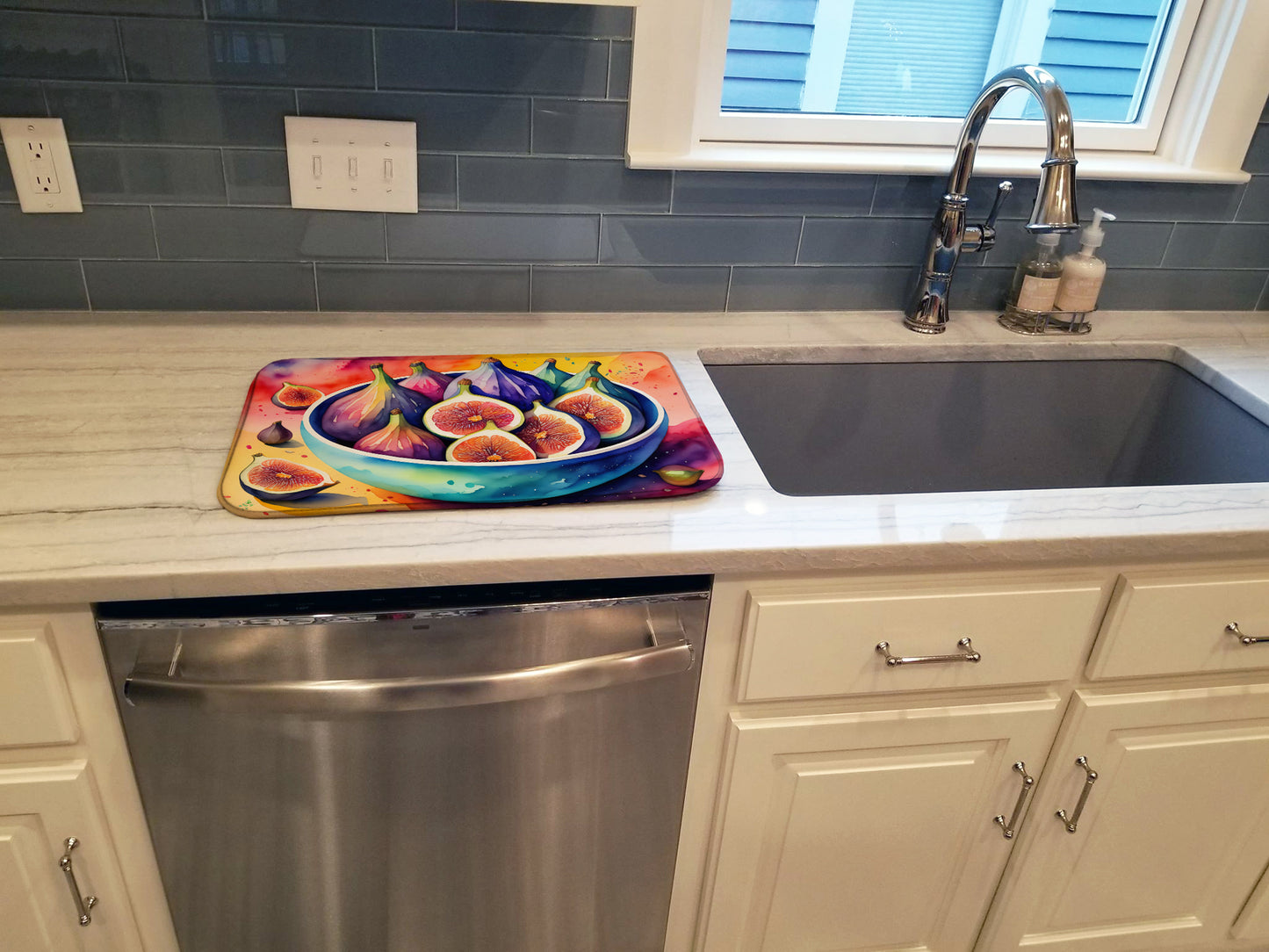 Colorful Figs Dish Drying Mat