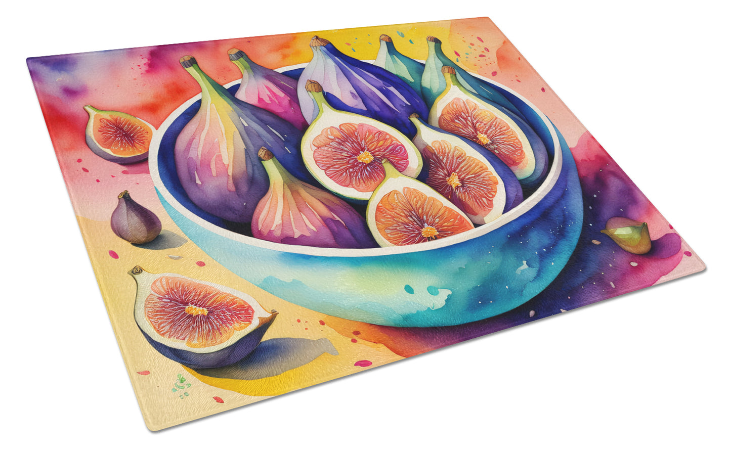 Buy this Colorful Figs Glass Cutting Board