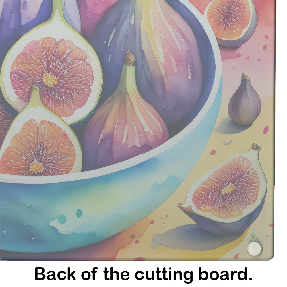 Colorful Figs Glass Cutting Board