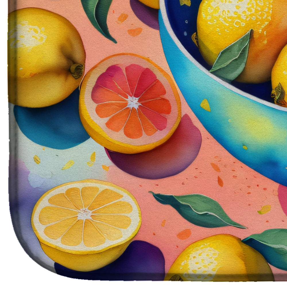 Colorful Lemons Dish Drying Mat