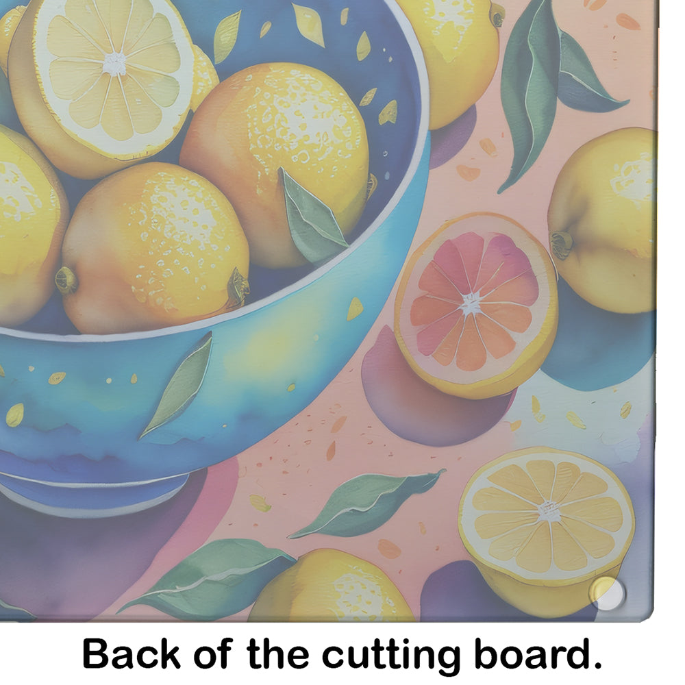 Colorful Lemons Glass Cutting Board