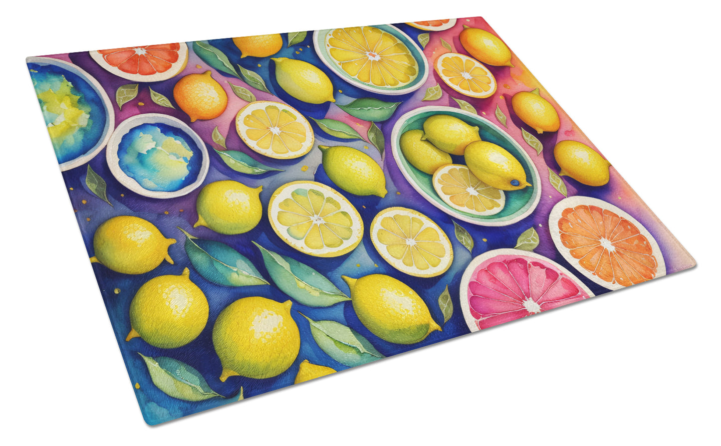 Buy this Colorful Lemons Glass Cutting Board