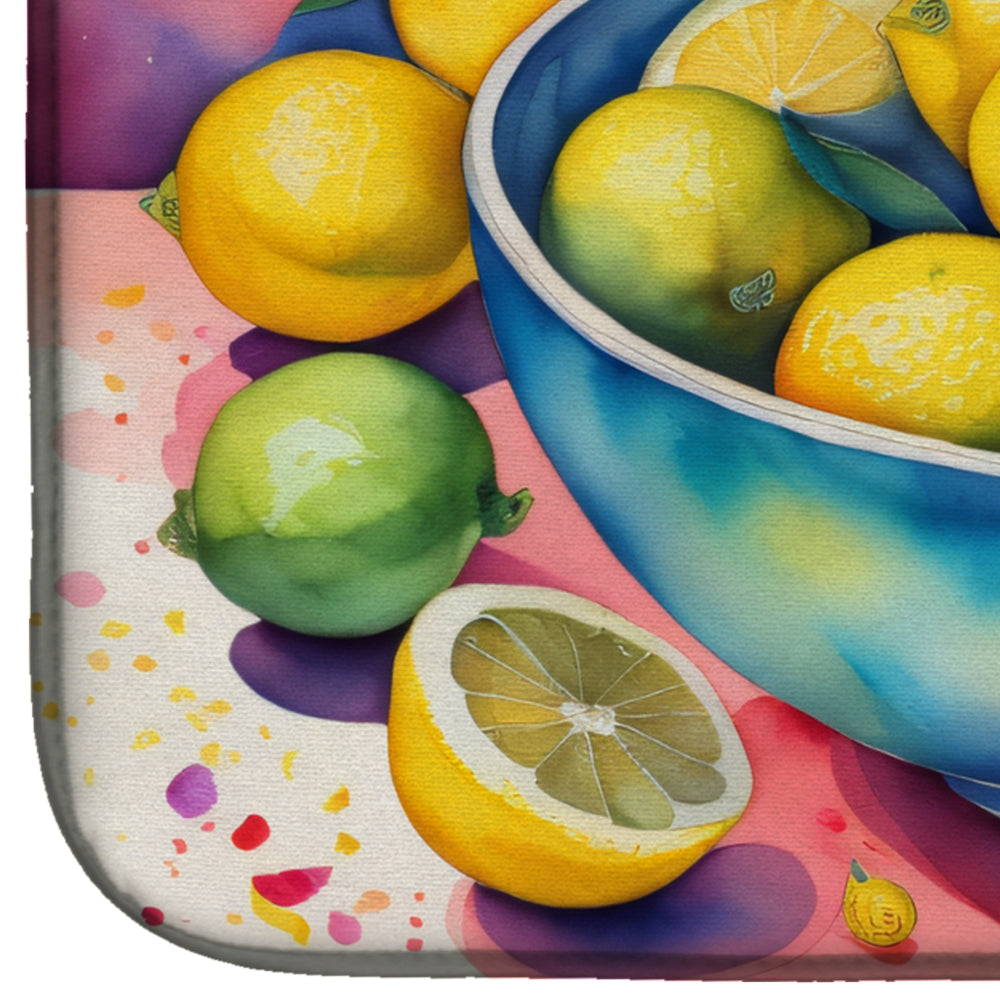 Colorful Lemons Dish Drying Mat
