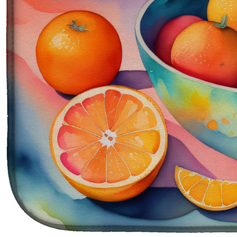 Colorful Oranges Dish Drying Mat