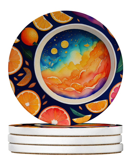Buy this Colorful Oranges Large Sandstone Coasters Pack of 4