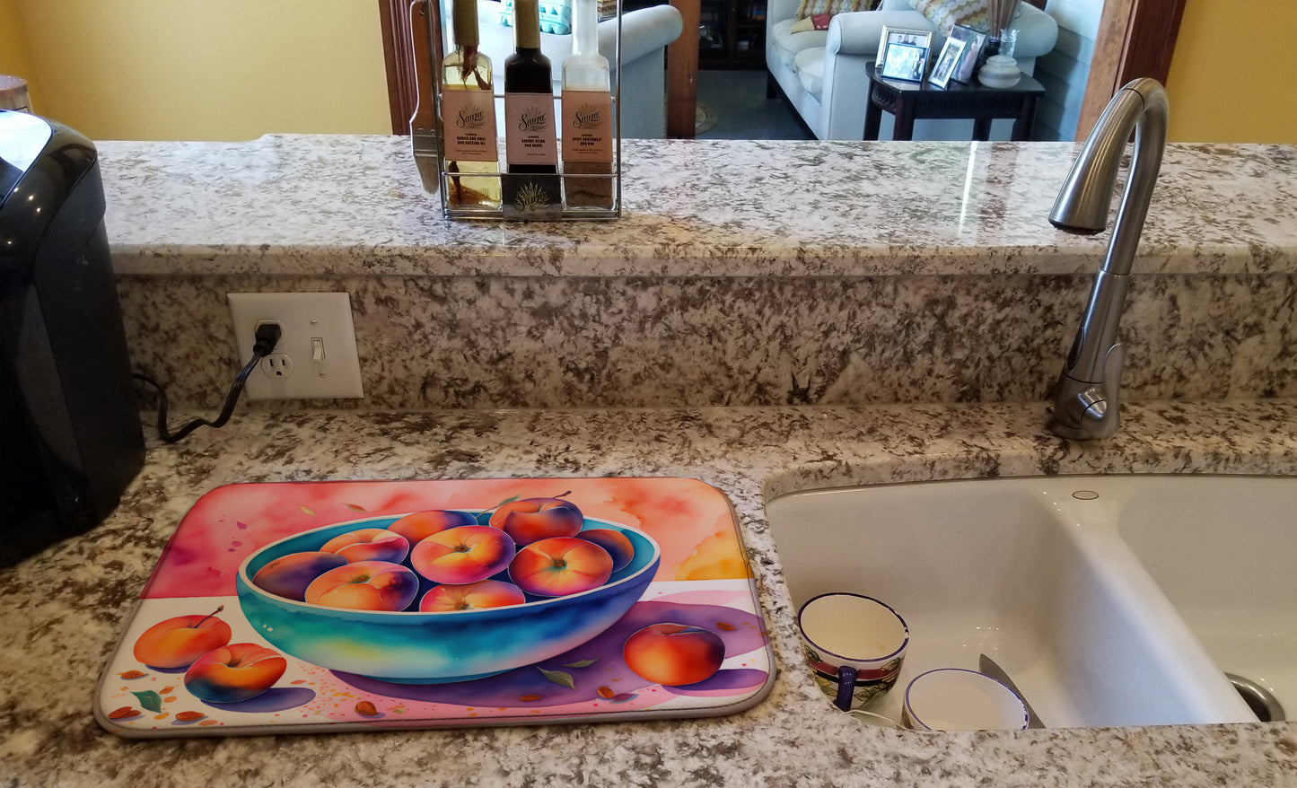 Colorful Peaches Dish Drying Mat