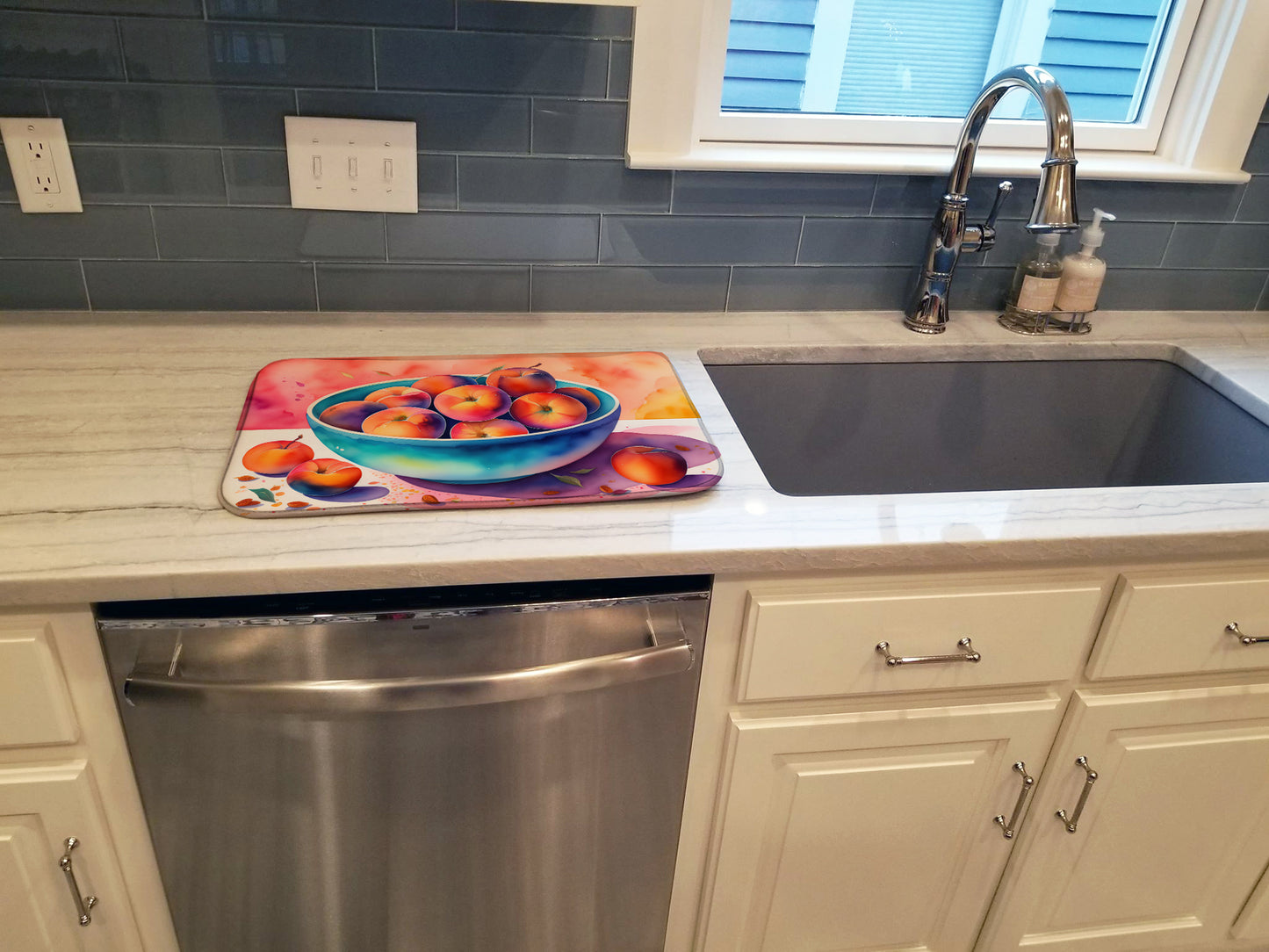 Colorful Peaches Dish Drying Mat