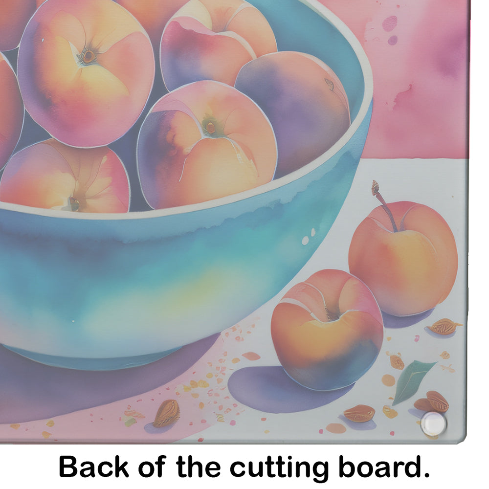 Colorful Peaches Glass Cutting Board