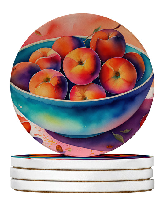 Buy this Colorful Peaches Large Sandstone Coasters Pack of 4