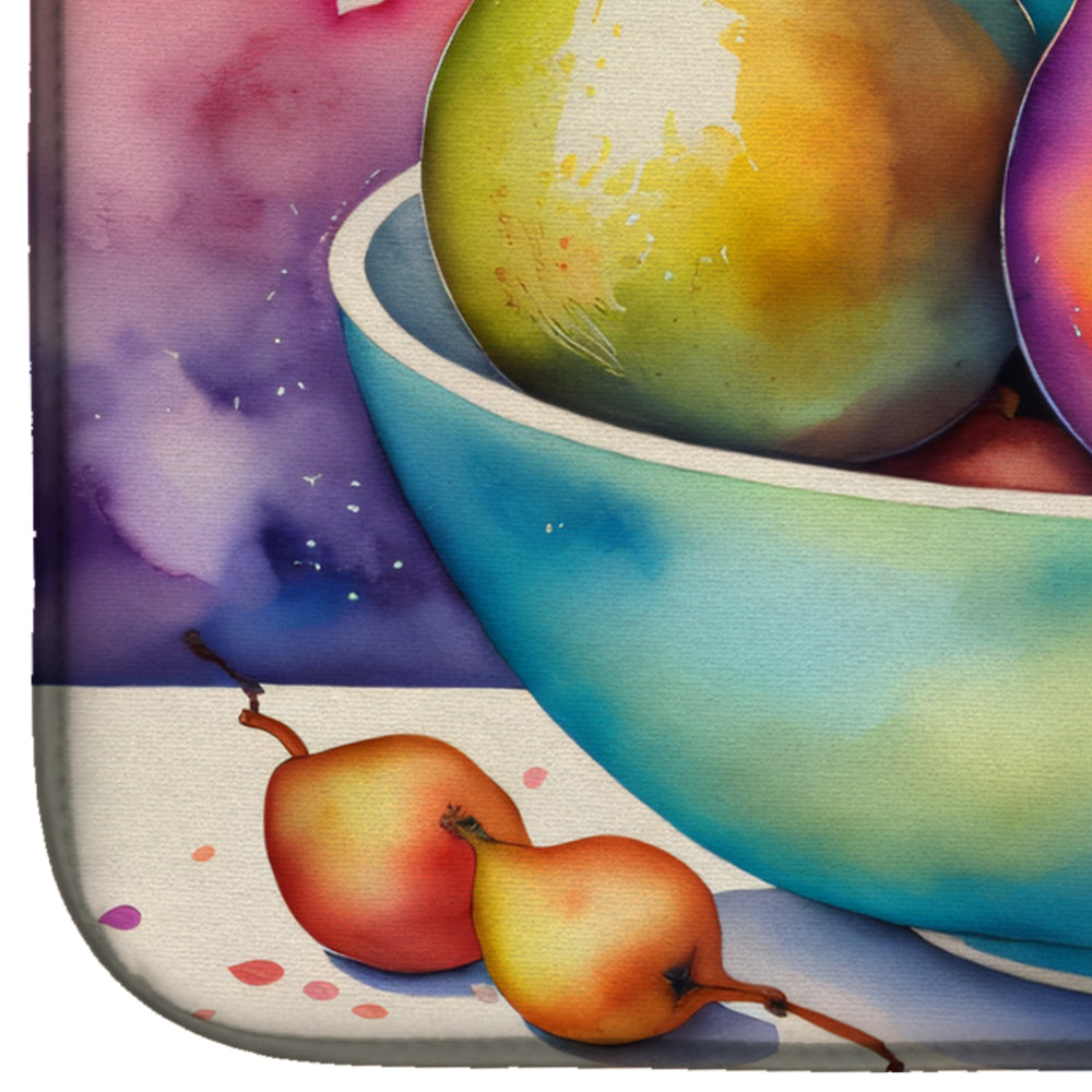 Colorful Pears Dish Drying Mat