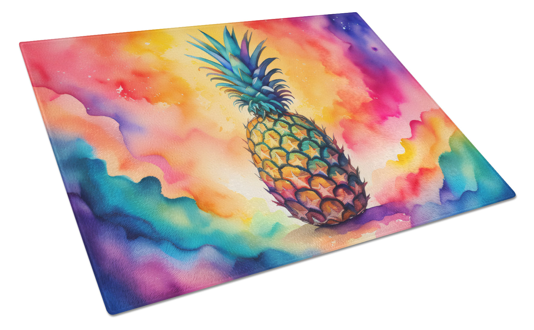 Buy this Colorful Pineapple Glass Cutting Board