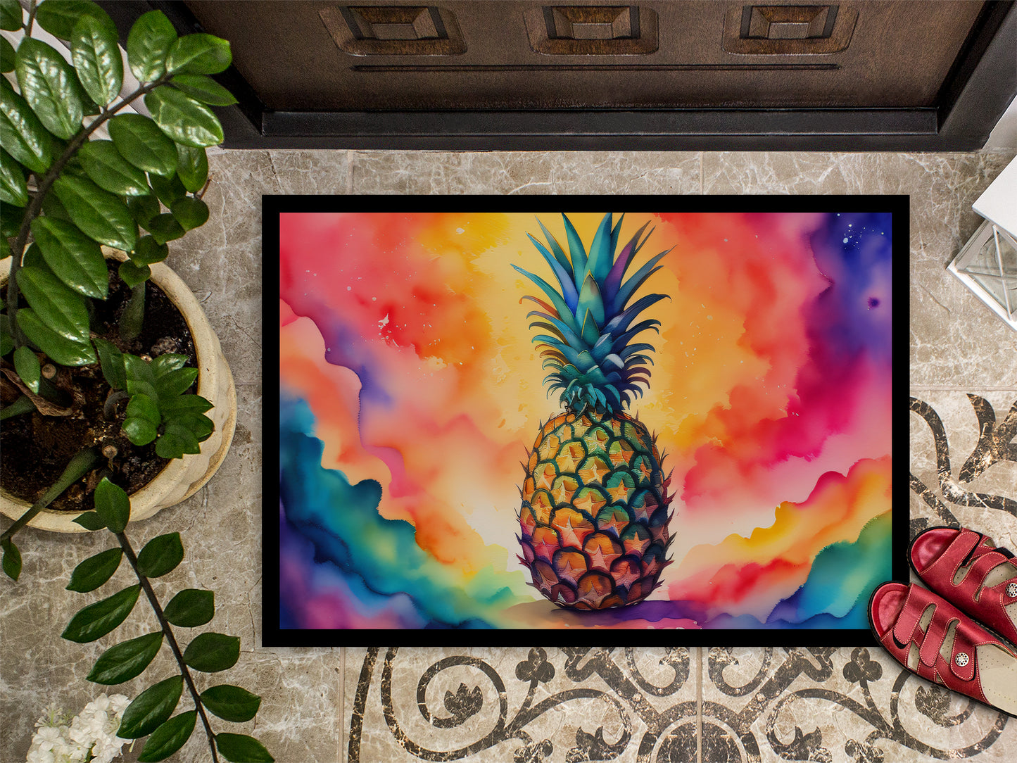 Colorful Pineapple Doormat