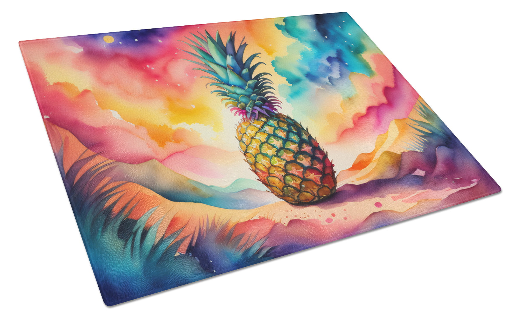 Buy this Colorful Pineapple Glass Cutting Board