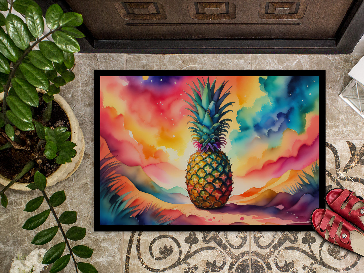 Colorful Pineapple Doormat