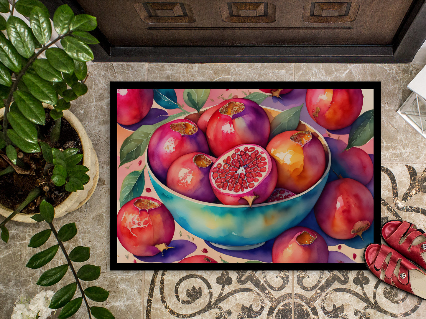 Colorful Pomegranates Doormat