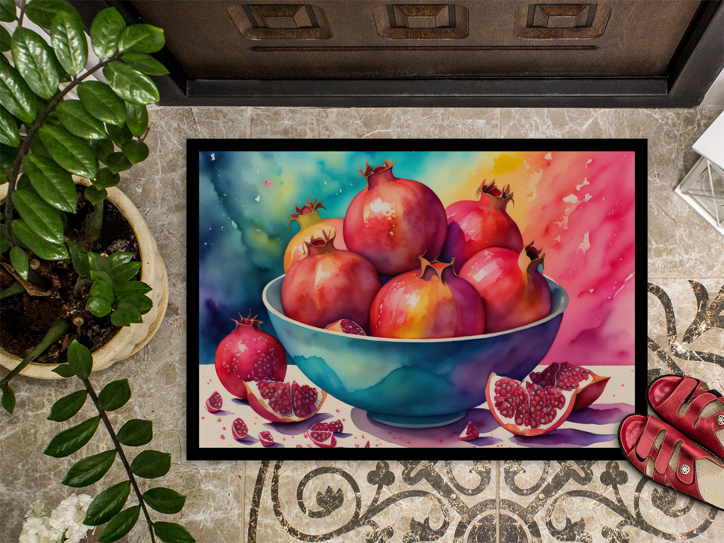 Colorful Pomegranates Doormat