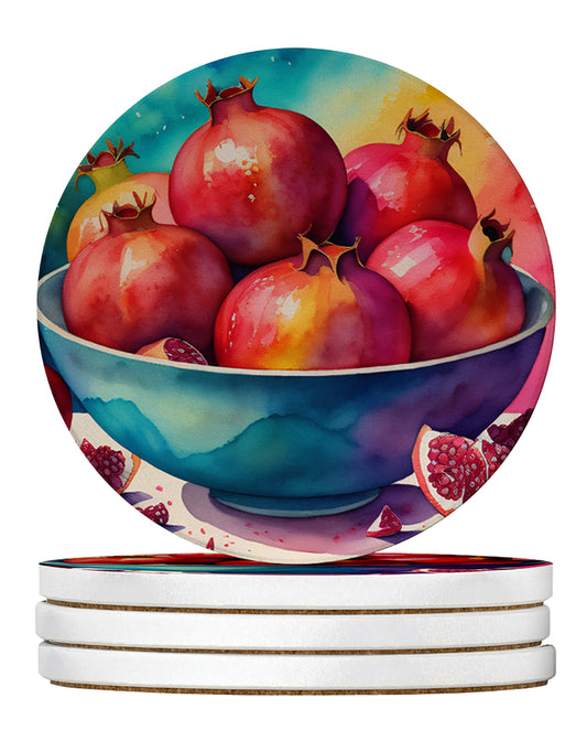 Buy this Colorful Pomegranates Large Sandstone Coasters Pack of 4