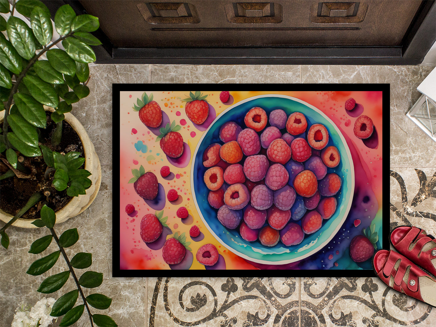 Colorful Raspberries Doormat