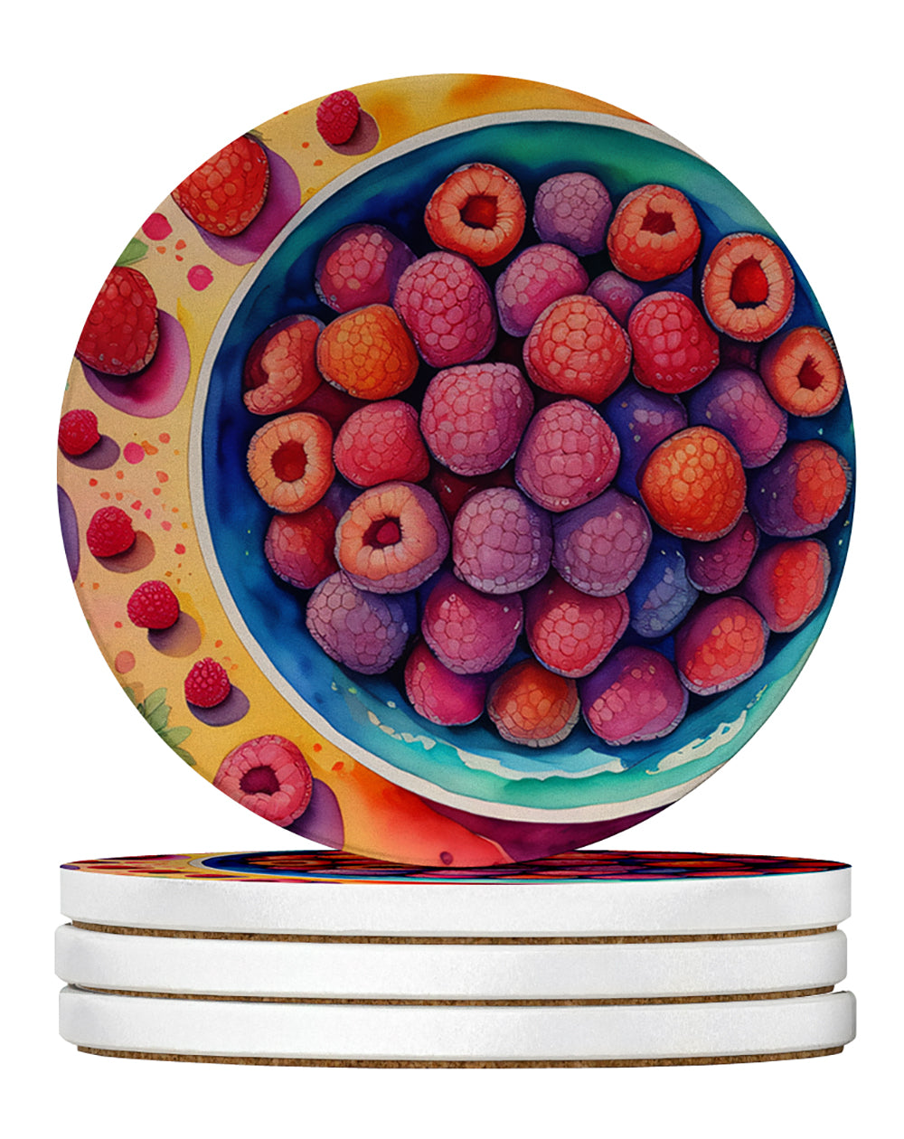 Buy this Colorful Raspberries Large Sandstone Coasters Pack of 4