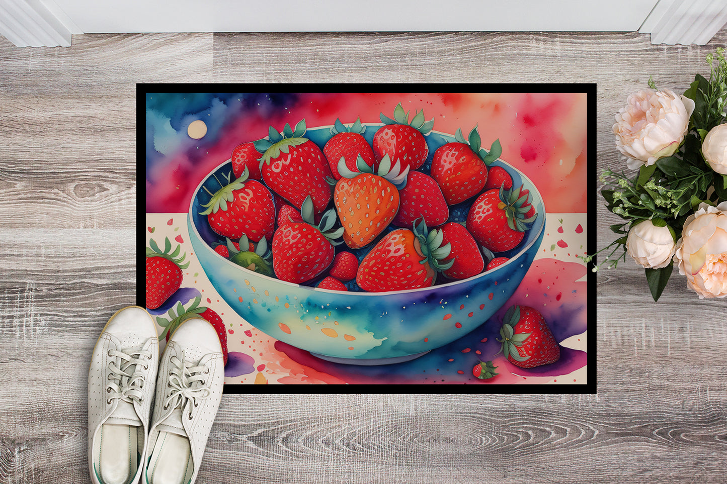 Colorful Strawberries Doormat