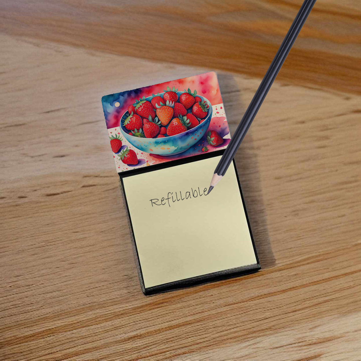 Colorful Strawberries Sticky Note Holder