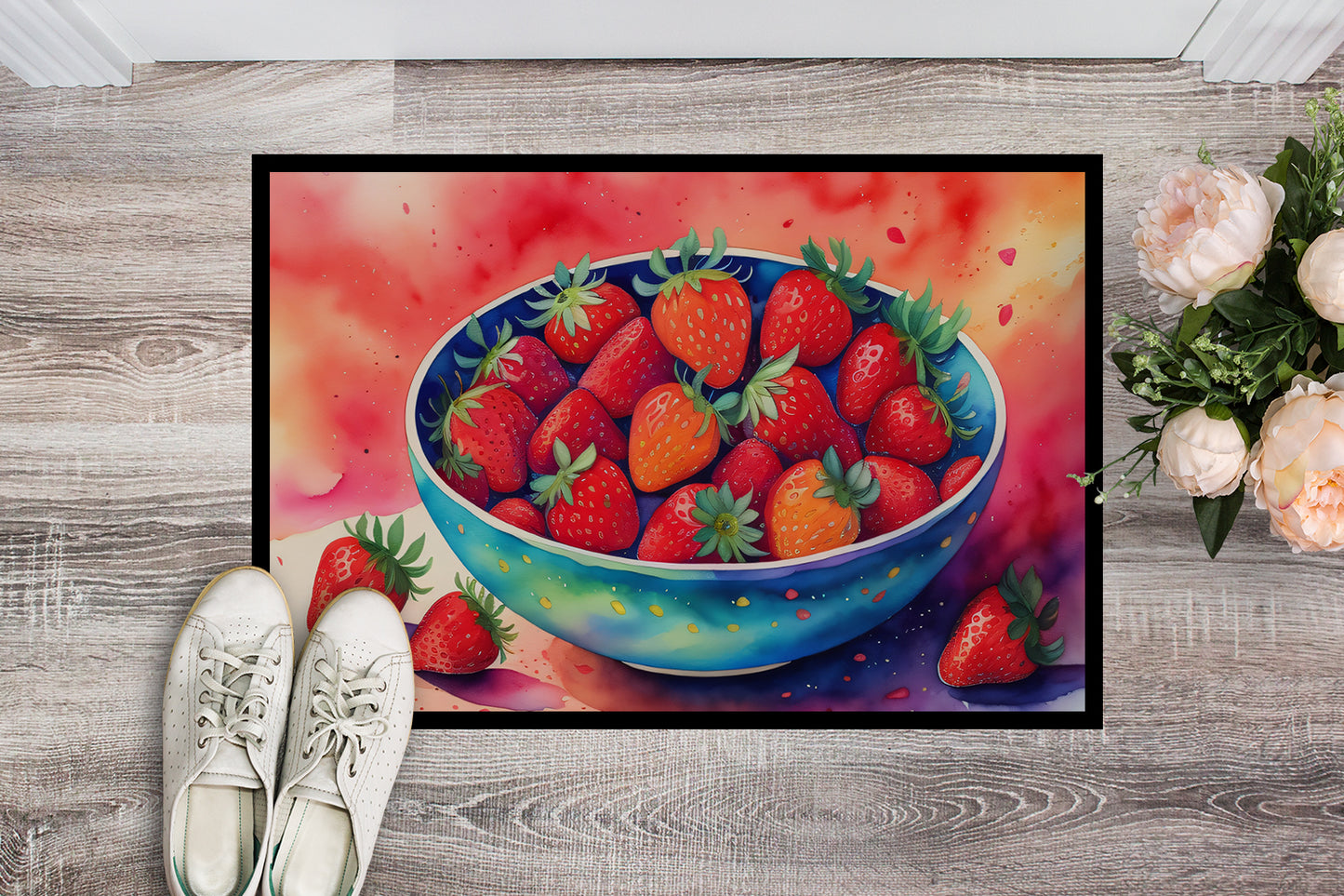 Colorful Strawberries Doormat