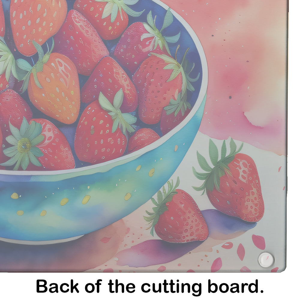 Colorful Strawberries Glass Cutting Board