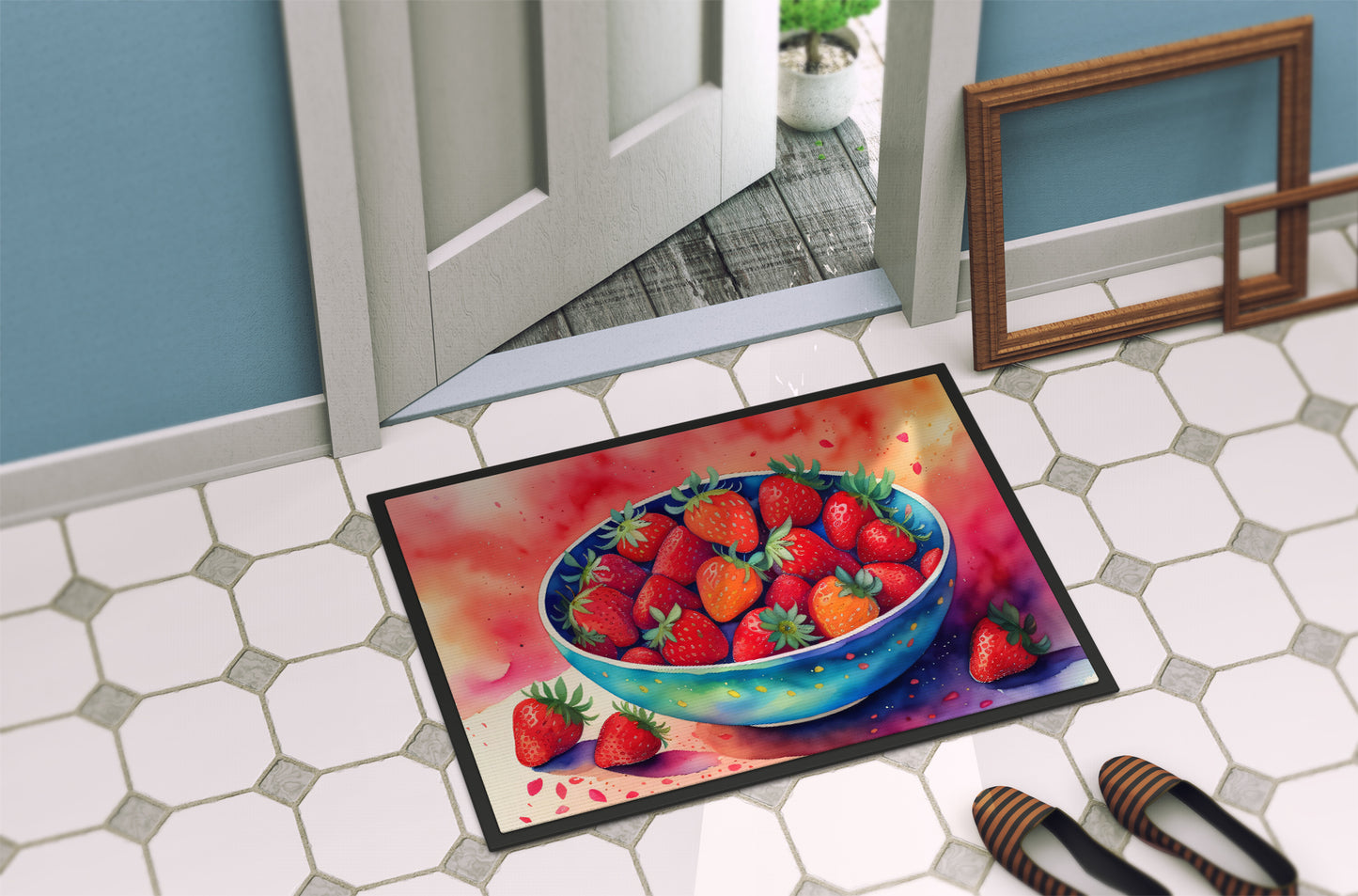 Colorful Strawberries Doormat