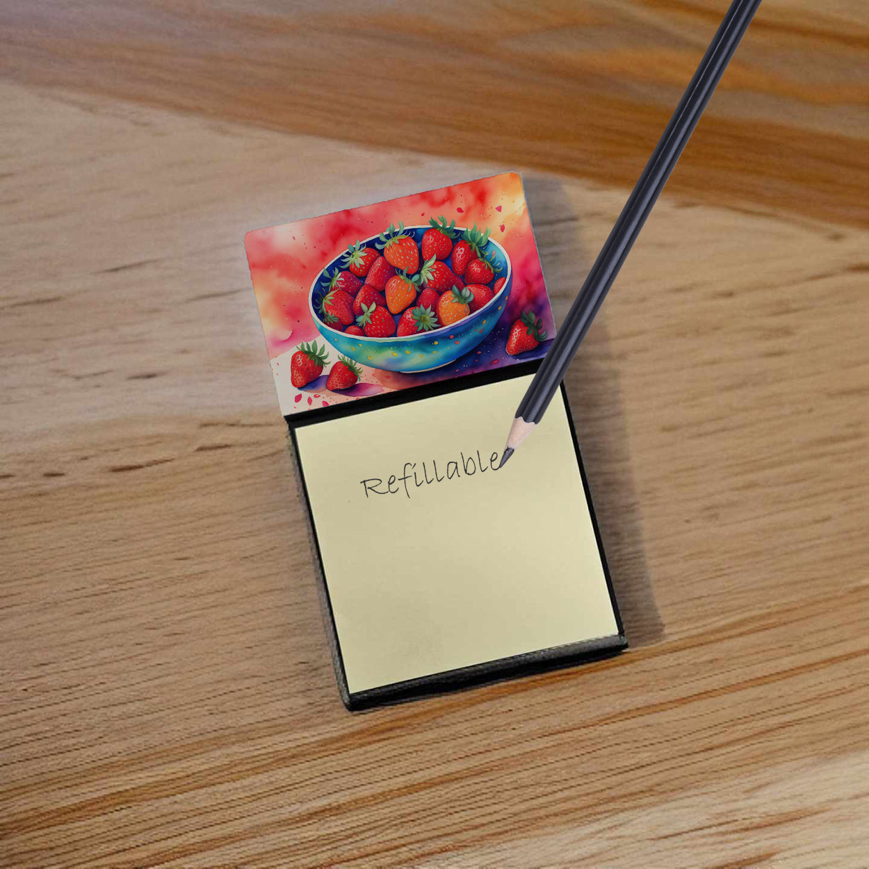 Colorful Strawberries Sticky Note Holder
