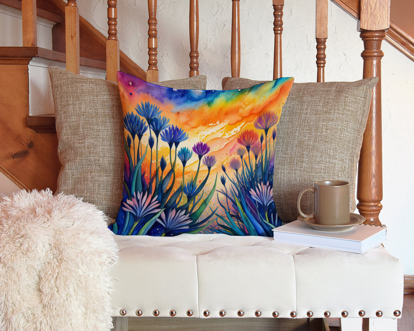 Colorful Agapanthus Throw Pillow