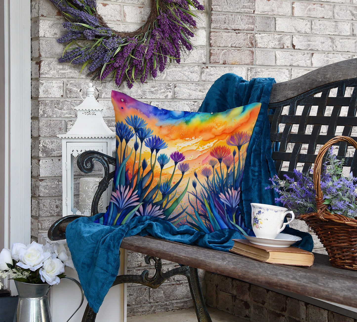 Colorful Agapanthus Throw Pillow