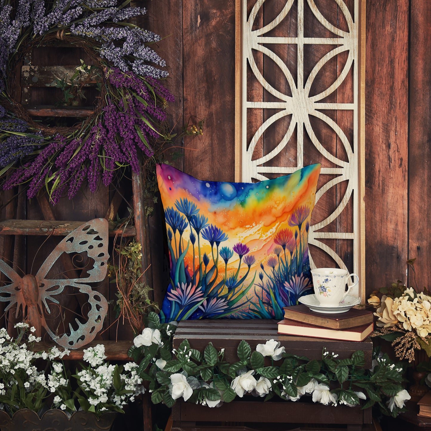 Colorful Agapanthus Throw Pillow