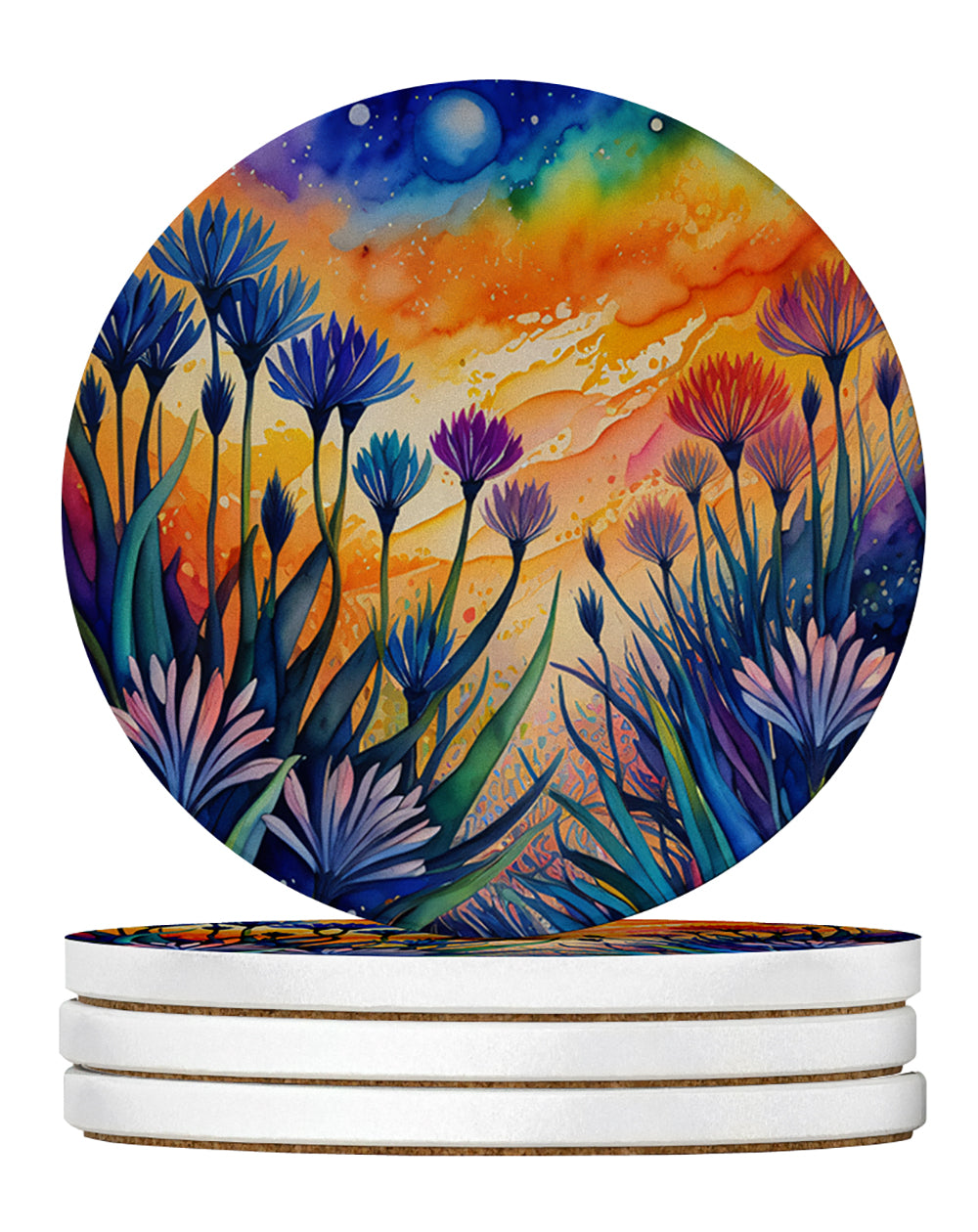 Buy this Colorful Agapanthus Large Sandstone Coasters Pack of 4